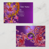 Carte De Visite ROUGE BERRIES SWIRLS GEMSTONE violet (Devant / Derrière)