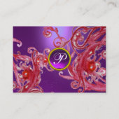 Carte De Visite ROUGE BERRIES SWIRLS GEMSTONE violet (Dos)