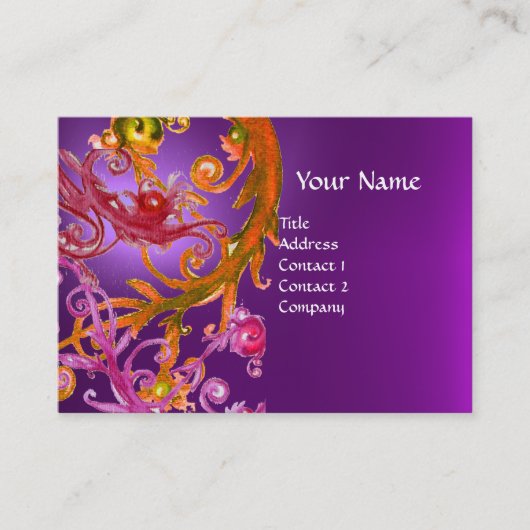 Carte De Visite ROUGE BERRIES SWIRLS GEMSTONE violet (Devant)