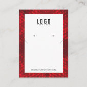 Carte De Visite Rouge blanc cadre Boucles d'oreilles en collier mo (Devant)