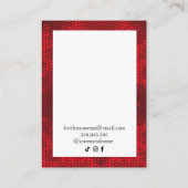 Carte De Visite Rouge blanc cadre Boucles d'oreilles en collier mo (Dos)