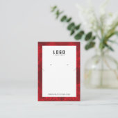 Carte De Visite Rouge blanc cadre Boucles d'oreilles en collier mo (Debout devant)