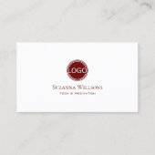 Carte De Visite Rouge blanc classique avec logo et photo (Devant)