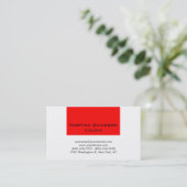 Carte De Visite Rouge blanc classique clair créatif (Debout devant)