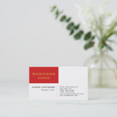 Carte De Visite Rouge blanc contemporain Professionnel moderne (Debout devant)