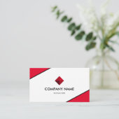 Carte De Visite Rouge & Blanc Élégant (Debout devant)