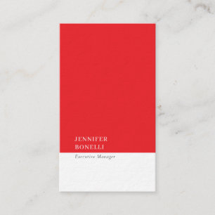 Carte De Visite Rouge blanc minimaliste moderne épais tendance lux