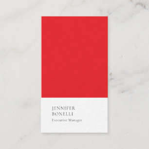 Carte De Visite Rouge blanc minimaliste moderne épuré luxe tendanc