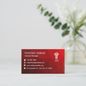 Carte De Visite Rouge Blanc Moderne (Debout devant)