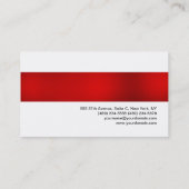 Carte De Visite Rouge Blanc professionnel impressionnant tendance (Dos)
