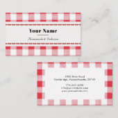 Carte De Visite Rouge & Blanc Rustique Plaid Fait maison (Devant / Derrière)