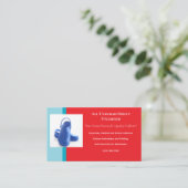 Carte De Visite Rouge Bleu Médicale Cloches Uniforme (Debout devant)