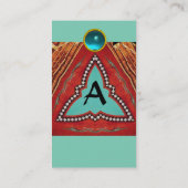 CARTE DE VISITE ROUGE BLEU MONOGRAMME TRIANGLE GÉOMÉTRIQUE ABSTRAI (Dos)
