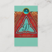 CARTE DE VISITE ROUGE BLEU MONOGRAMME TRIANGLE GÉOMÉTRIQUE ABSTRAI (Dos)