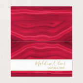 Carte De Visite Rouge Bourgogne Élégant Agate moderne Bijou élégan (Extérieur déplié)