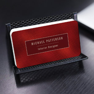 Carte De Visite Rouge Bourgogne Moderne Texturé Professionnel