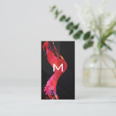 Carte De Visite Rouge brossé | Monogramme (Debout devant)