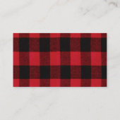Carte de visite Rouge Buffalo Plaid Ours Noir (Dos)