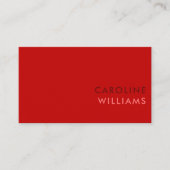 Carte De Visite Rouge cerisier à la mode moderne (Devant)