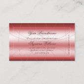 Carte De Visite Rouge chatoyant de luxe avec diamants et monogramm (Dos)