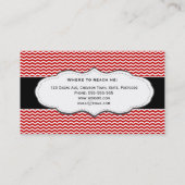 Carte de visite rouge classique de Chevron (Dos)