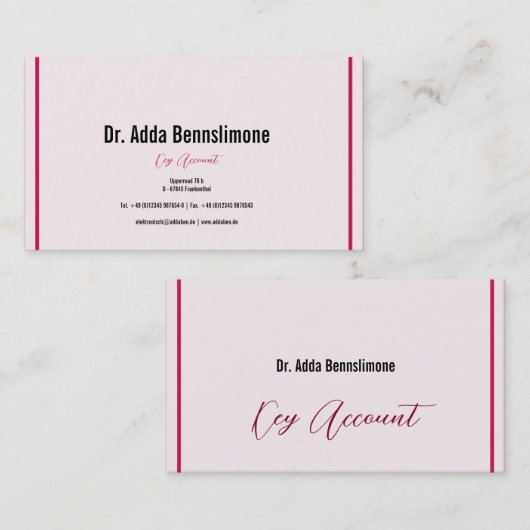 Carte De Visite Rouge Crimson (Devant / Derrière)