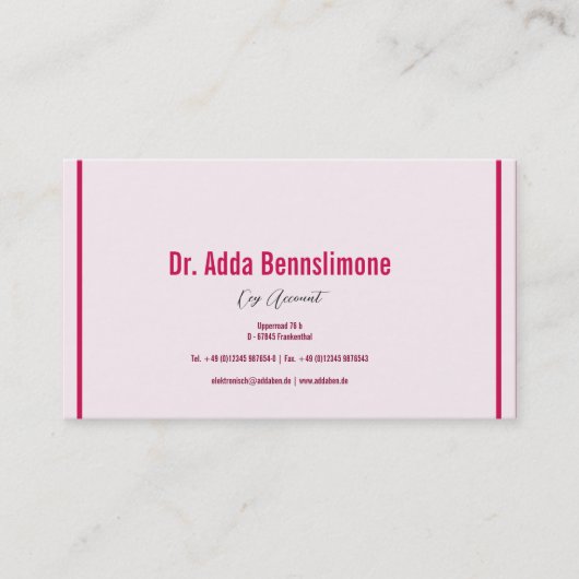 Carte De Visite Rouge Crimson (Devant)