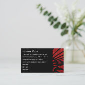 Carte de visite rouge d'accent de rayon (Debout devant)