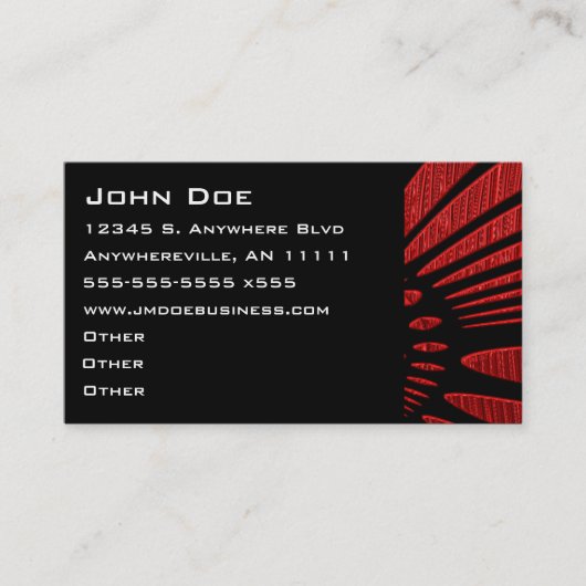 Carte de visite rouge d'accent de rayon (Devant)