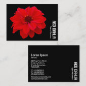 Carte De Visite Rouge Dahlia - Noir (Devant / Derrière)