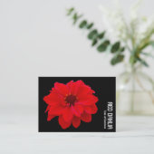 Carte De Visite Rouge Dahlia - Noir (Debout devant)