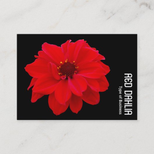 Carte De Visite Rouge Dahlia - Noir (Devant)