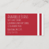 Carte De Visite Rouge d'Ancre (Dos)