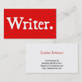 Carte De Visite Rouge d'auteur (Devant / Derrière)