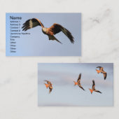 Carte de visite rouge de cerf-volant (Devant / Derrière)