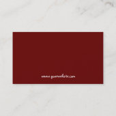 Carte de visite rouge de chêne (Dos)