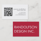 Carte de visite rouge de CODE de QR (Devant / Derrière)