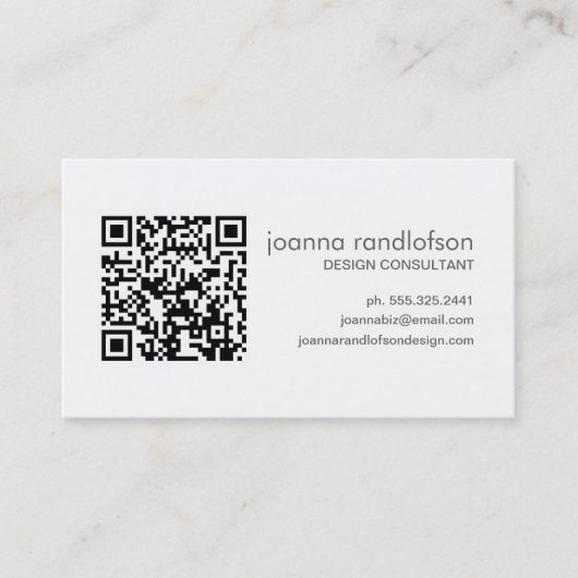 Carte de visite rouge de CODE de QR (Devant)