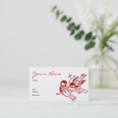 Carte de visite rouge de conception d'oiseaux (Debout devant)
