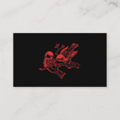 Carte de visite rouge de conception d'oiseaux (Dos)