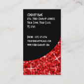 Carte de visite rouge de courbe de noir de (Dos)