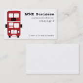 Carte de visite rouge de coutume d'autobus à (Devant / Derrière)