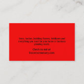 Carte de visite rouge de crèche de tulipes (Dos)