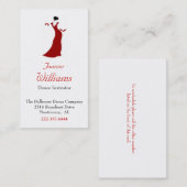 Carte de visite rouge de danse de salle de bal de (Devant / Derrière)