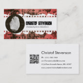 Carte de visite rouge de détective privé (Devant / Derrière)