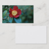 Carte de visite rouge de fleur (Devant / Derrière)