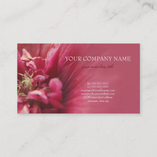 Carte de visite rouge de fleur de passion