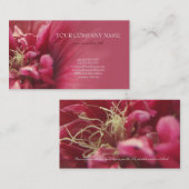 Carte de visite rouge de fleur de passion (Devant / Derrière)