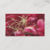 Carte de visite rouge de fleur de passion (Dos)