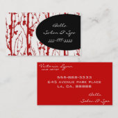 Carte De Visite rouge de fleurs de cerisier (Devant / Derrière)